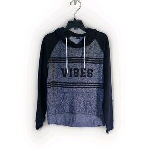 Empyre Women's Gray "Vibes" Pullover Hoodie Sweatshirt Juniors Medium